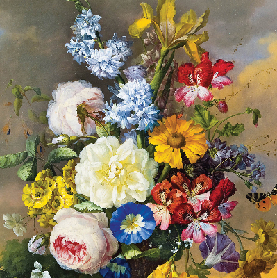 Roleta opaca cu un buchet de flori
