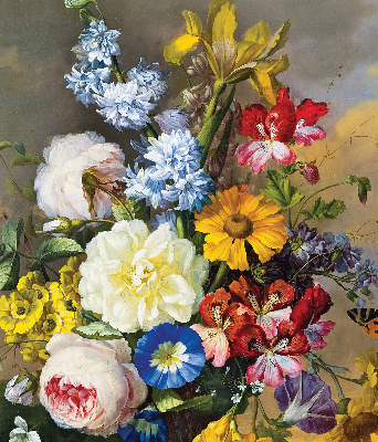 Roleta opaca cu un buchet de flori