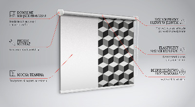Roletă blackout cu model Cuburi 3D