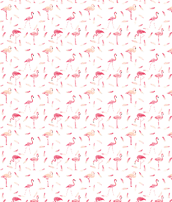 Roletă opacă cu model cu flamingo și pene