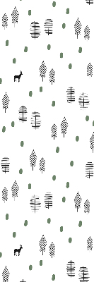 Roletă blackout cu model de copaci și cerbi desenați