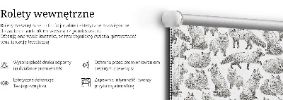 Perdea roleta cu model vulpi gri