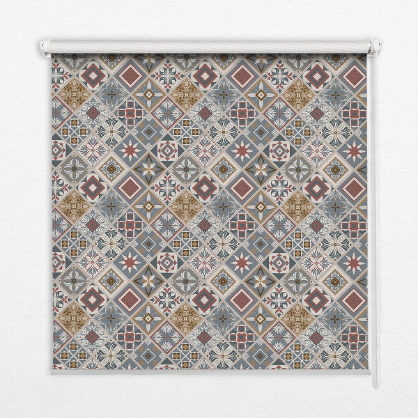 Perdea roleta cu model de romburi decorative