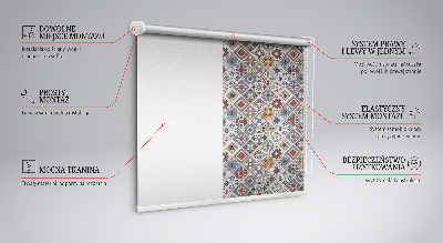 Perdea roleta cu model de romburi decorative