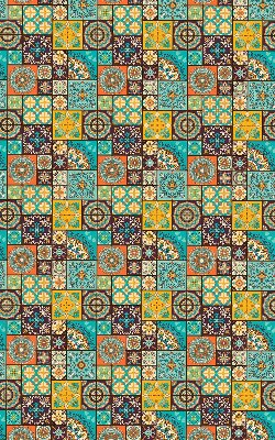 Roleta opacă cu imprimeu mandala colorat