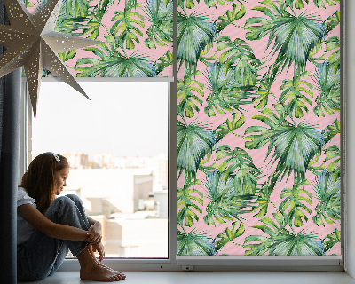 Perdea roleta cu model de frunze tropicale