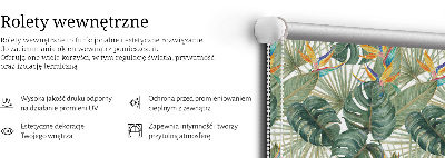 Roletă blackout cu model tropical de plante