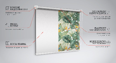 Roletă blackout cu model tropical de plante