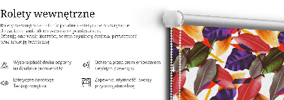 Perdea roleta cu model de frunze colorate
