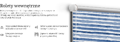 Perdea roleta cu dungi albastre pictate