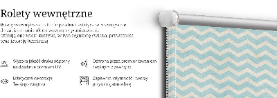 Perdea roleta cu model zigzag albastru