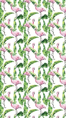 Perdea roleta cu model flamingo lângă frunze