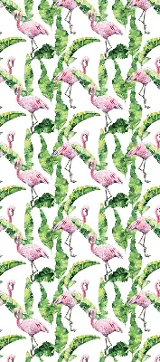 Perdea roleta cu model flamingo lângă frunze