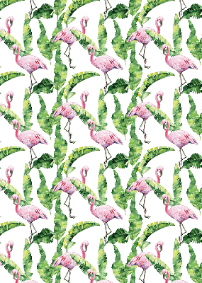 Perdea roleta cu model flamingo lângă frunze