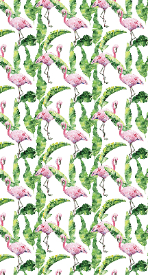 Perdea roleta cu model flamingo lângă frunze
