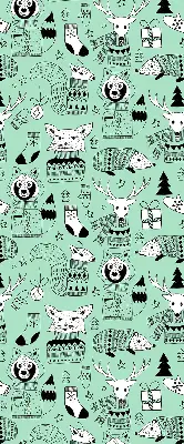 Perdea roleta cu motivul animalelor de iarnă