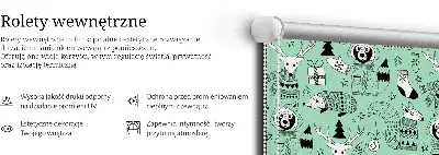 Perdea roleta cu motivul animalelor de iarnă
