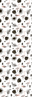 Roletă blackout cu model flamingo și frunze