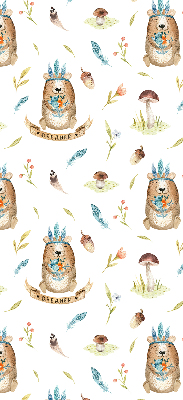 Roletă blackout cu ursuleți de pluș și plante