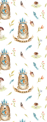 Roletă blackout cu ursuleți de pluș și plante
