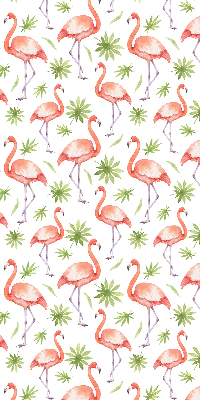 Perdea roleta cu model flamingo și frunze