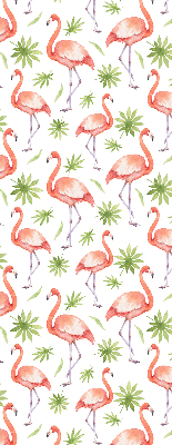 Perdea roleta cu model flamingo și frunze