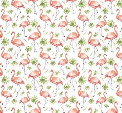 Perdea roleta cu model flamingo și frunze