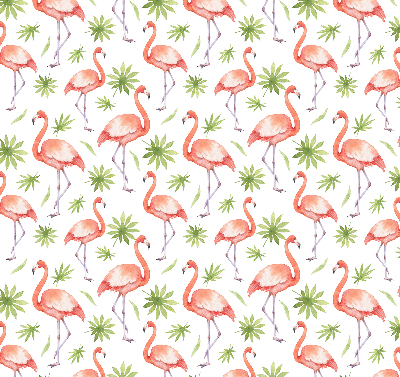 Perdea roleta cu model flamingo și frunze