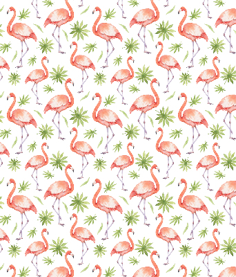 Perdea roleta cu model flamingo și frunze