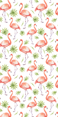Perdea roleta cu model flamingo și frunze