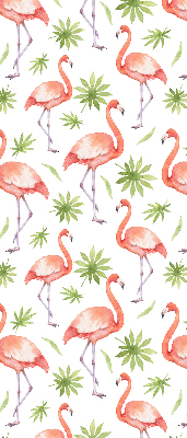 Perdea roleta cu model flamingo și frunze