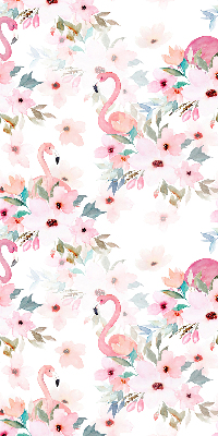 Roleta opacă cu imprimeu de flamingo printre flori