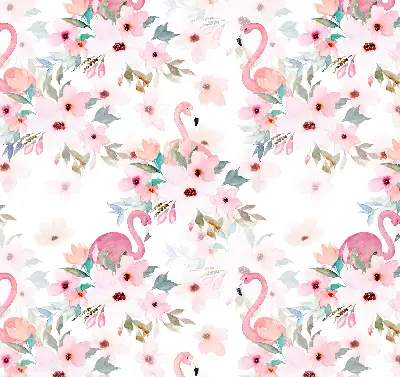 Roleta opacă cu imprimeu de flamingo printre flori