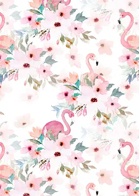 Roleta opacă cu imprimeu de flamingo printre flori