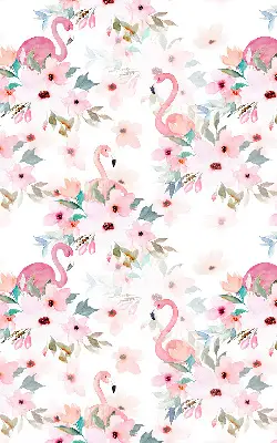 Roleta opacă cu imprimeu de flamingo printre flori