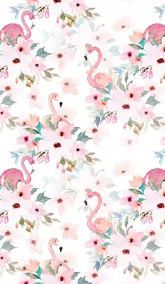 Roleta opacă cu imprimeu de flamingo printre flori
