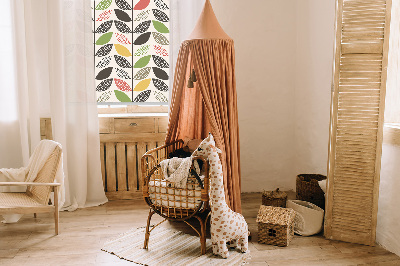 Roletă opacă cu model de frunze colorate