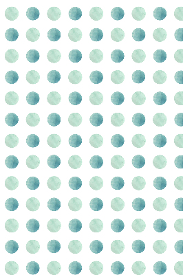 Roleta blackout cu puncte turcoaz pe fundal alb
