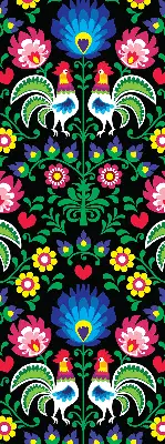 Perdea roletă cu cocoși colorați