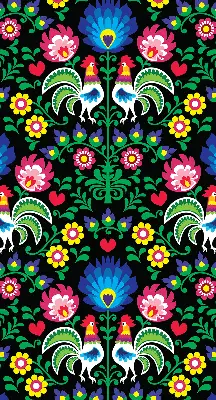 Perdea roletă cu cocoși colorați