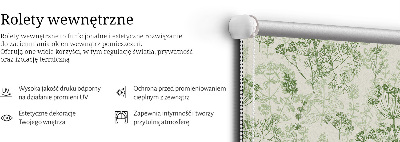 Roletă opacă cu model de plante verzi