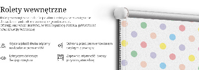 Roletă opacă cu model de puncte colorate
