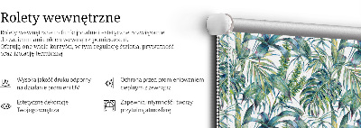 Roletă opacă cu model de frunze tropicale
