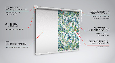 Roletă opacă cu model de frunze tropicale