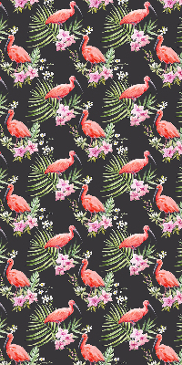 Perdea roleta cu model flamingo pe plante