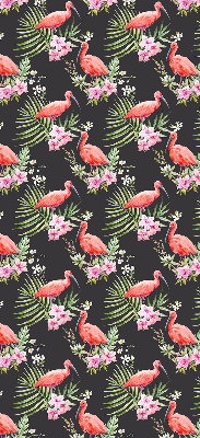 Perdea roleta cu model flamingo pe plante