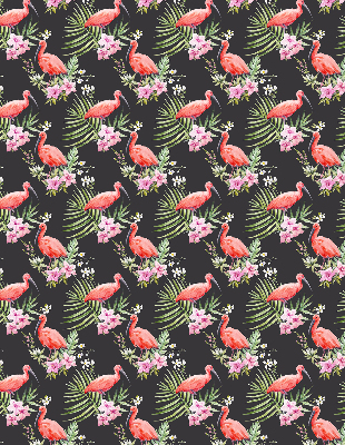 Perdea roleta cu model flamingo pe plante