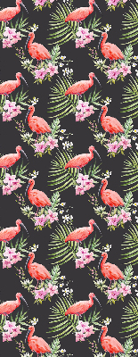 Perdea roleta cu model flamingo pe plante