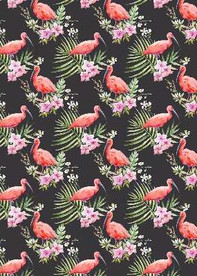 Perdea roleta cu model flamingo pe plante