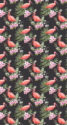 Perdea roleta cu model flamingo pe plante